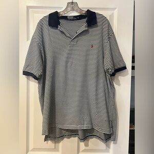 Polo Ralph Lauren Striped Polo Shirt Men’s XL Navy White Red Pony Classic Fit